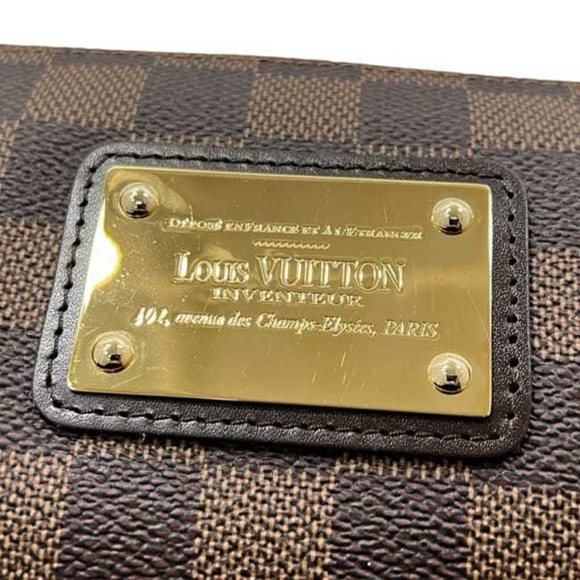 Louis Vuitton Brown Damier Canvas Ebene Damier Canvas Leather Handbag Pouch Shoulder Bag