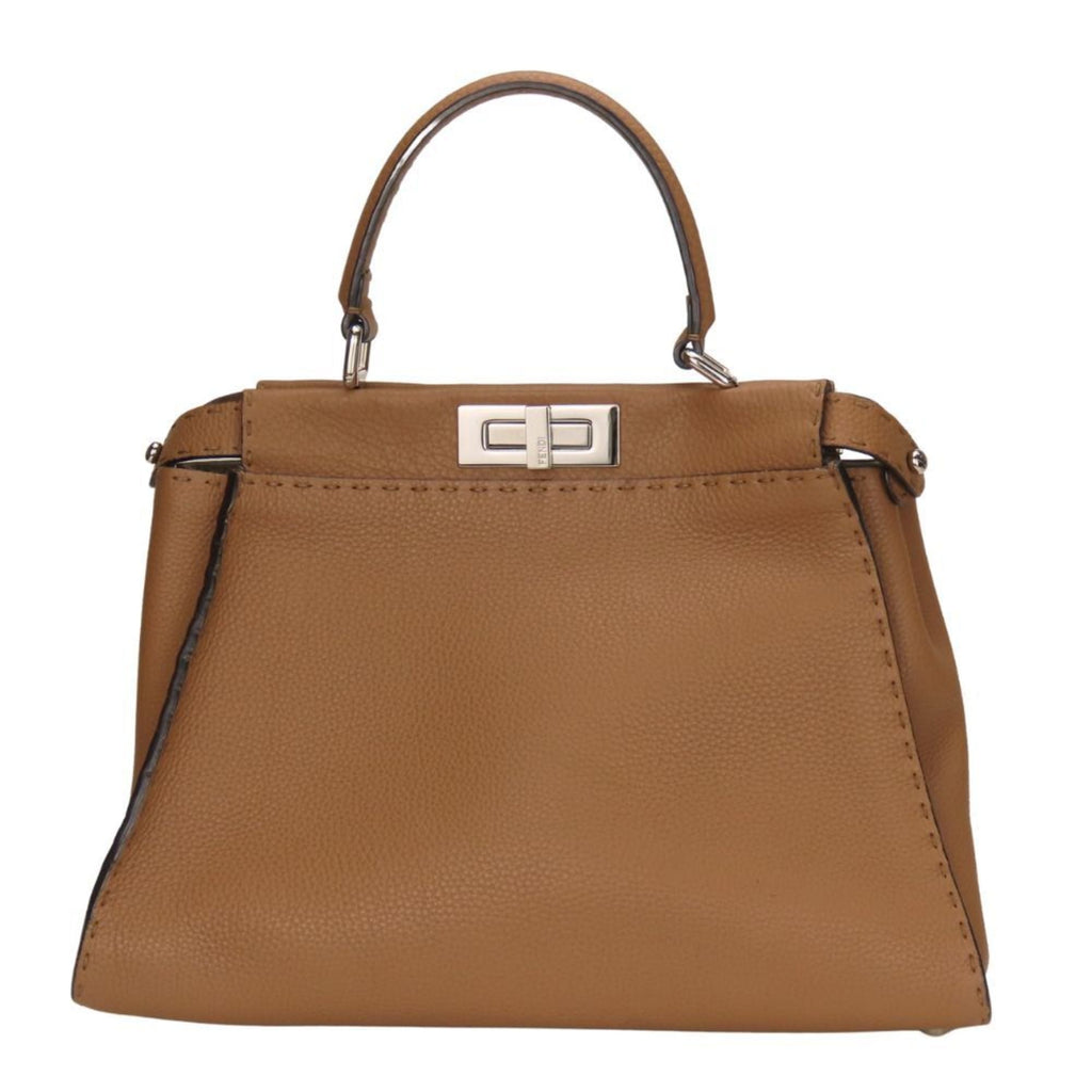 Fendi Brown Leather Handbag Shoulder Bag