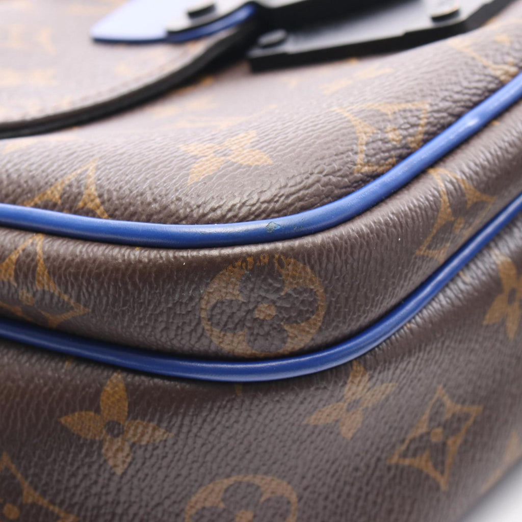 Louis Vuitton Blue Brown Monogram Macassar Coated Canvas Handbag