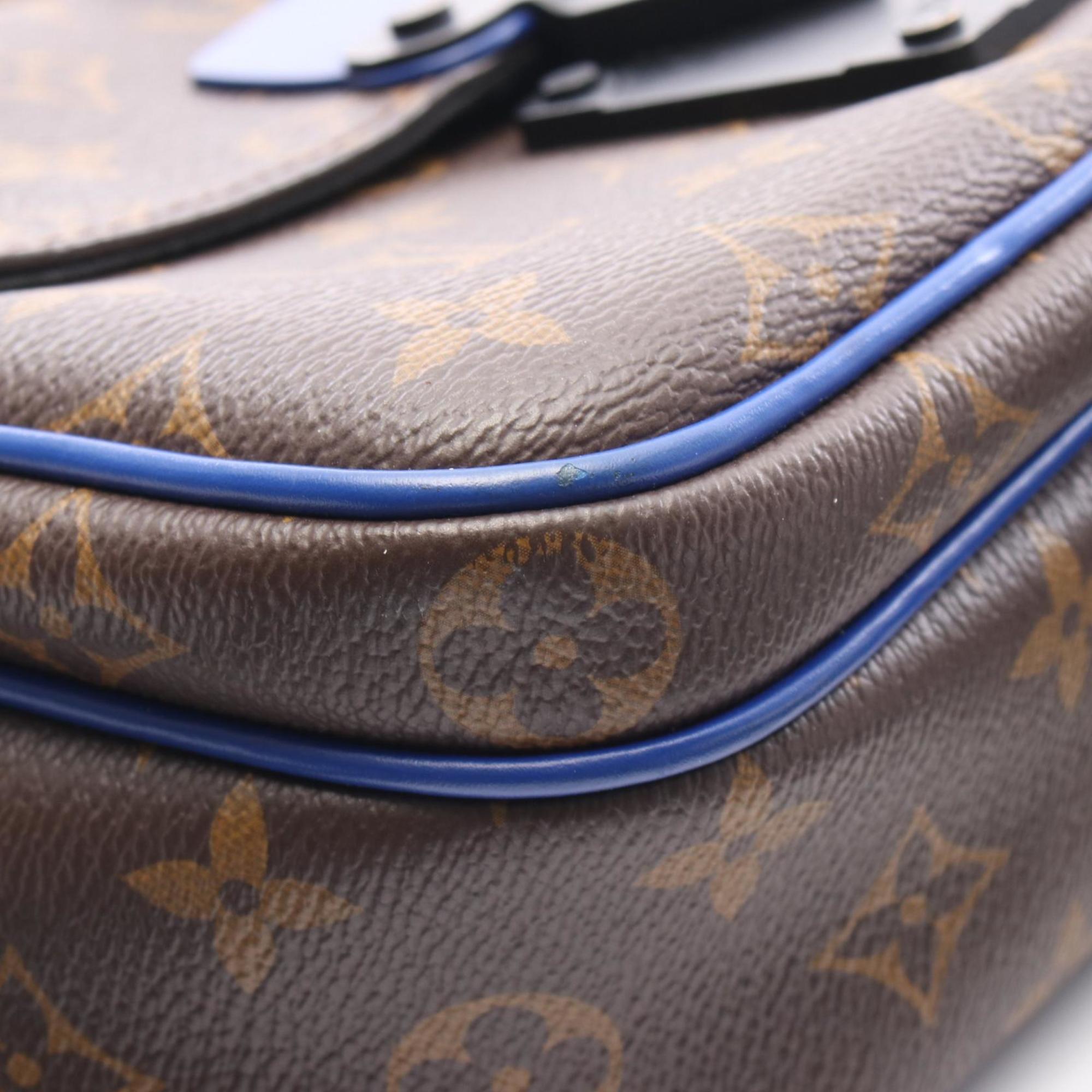 Louis Vuitton Blue Brown Monogram Macassar Coated Canvas Handbag