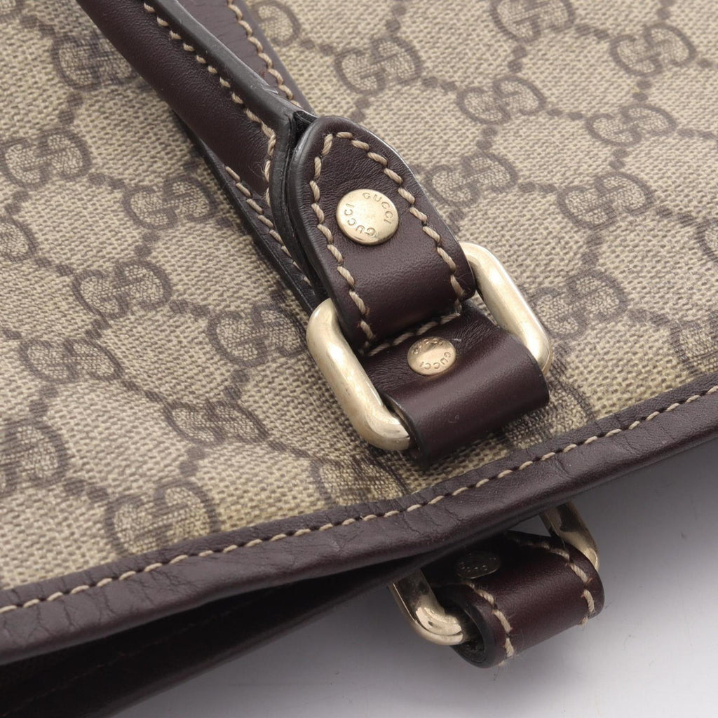 Gucci Beige Brown Pvc Leather Handbag Tote Bag (Pre-Owned)