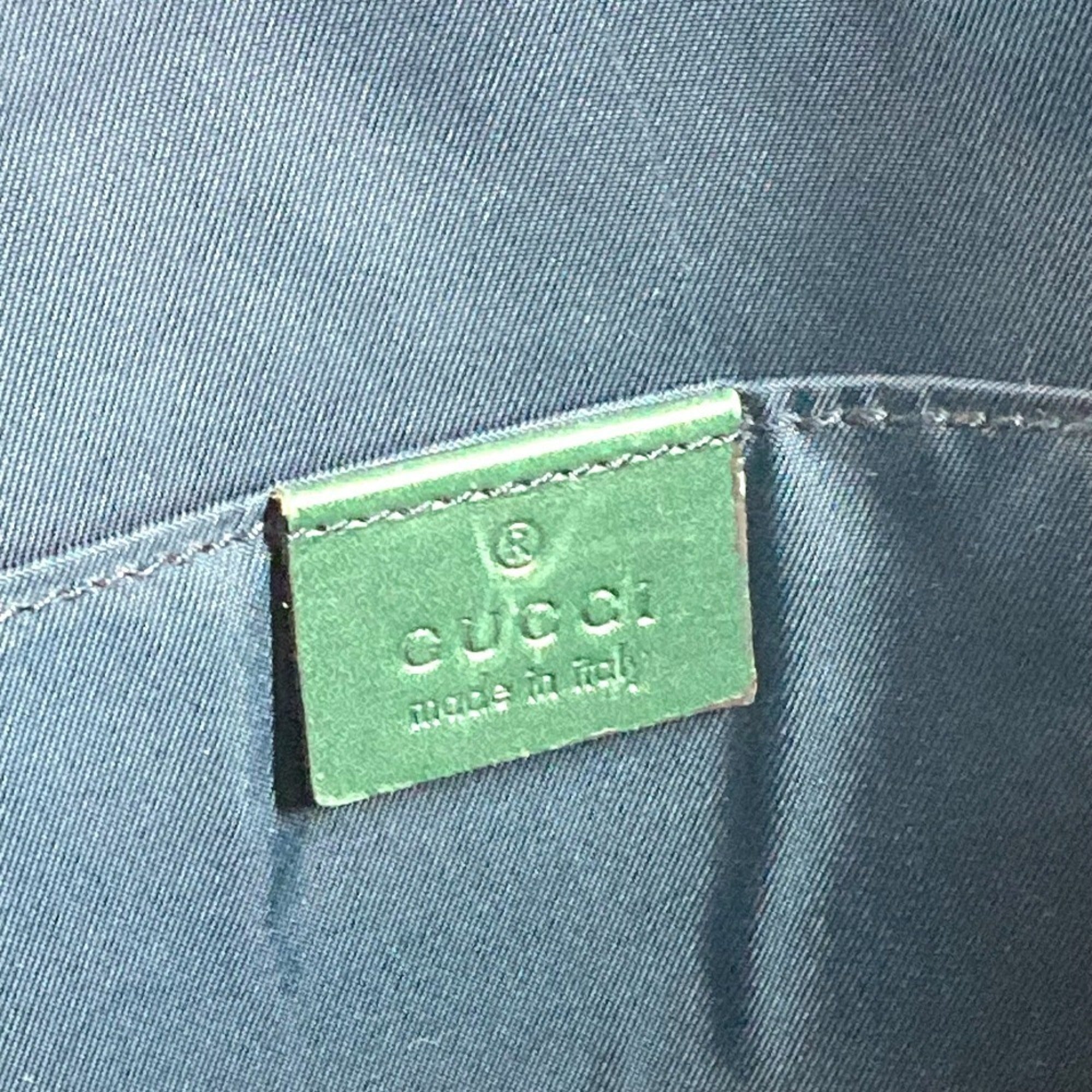 Gucci Navy Red Color Nylon Shoulder Bag Tote Bag (Pre-Owned)