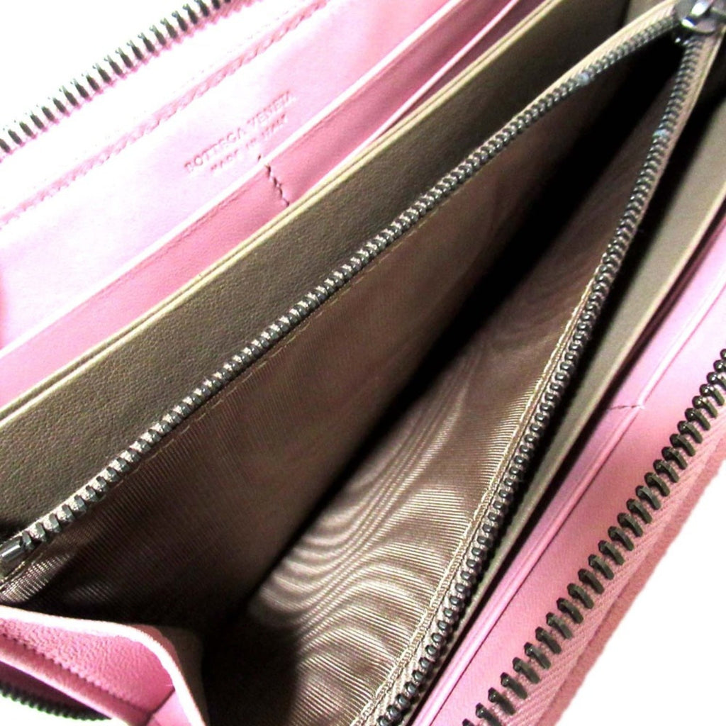 Bottega Veneta Intrecciato Pink Intrecciato Long Wallet (Bi-Fold)