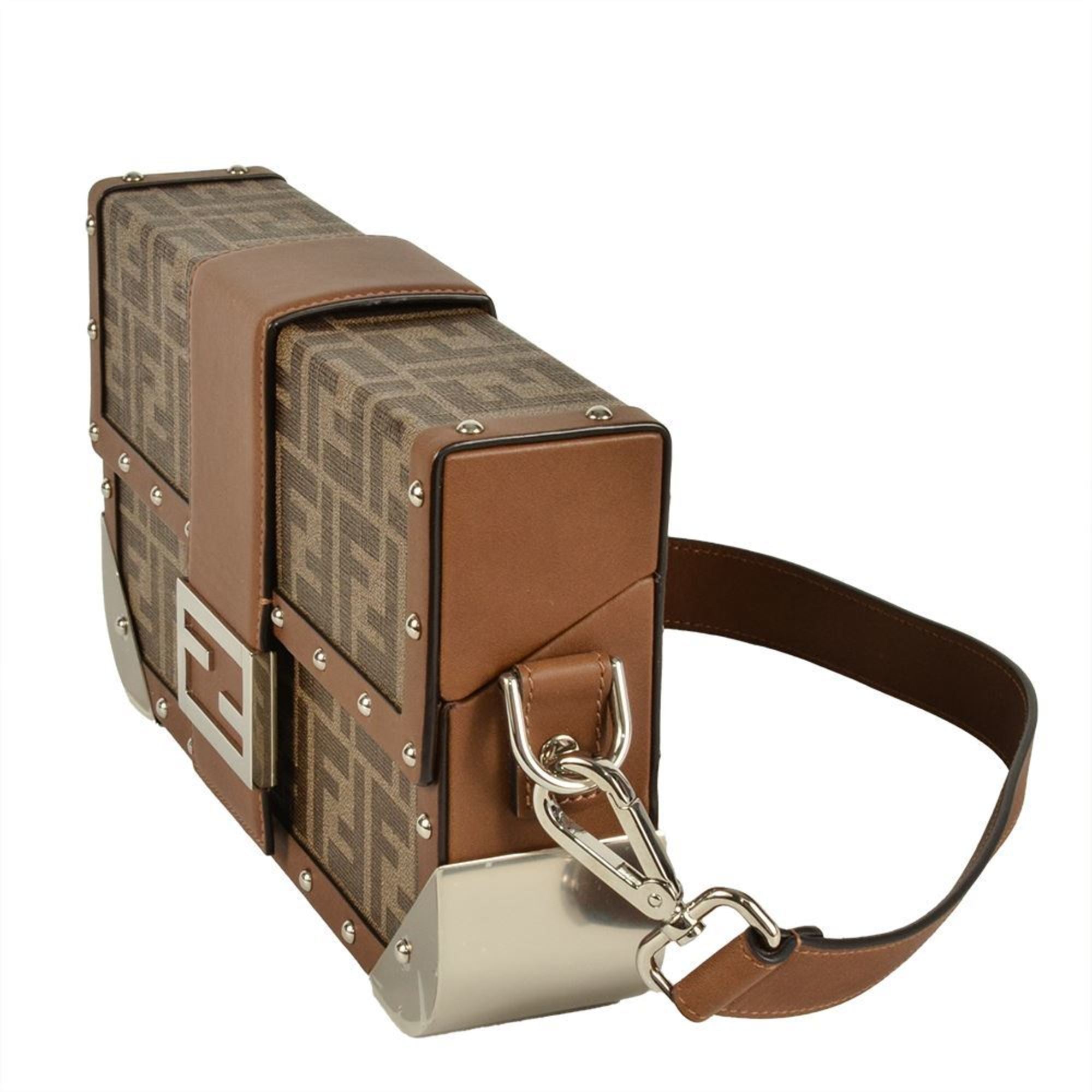 Fendi Brown Pvc Leather Shoulder Bag
