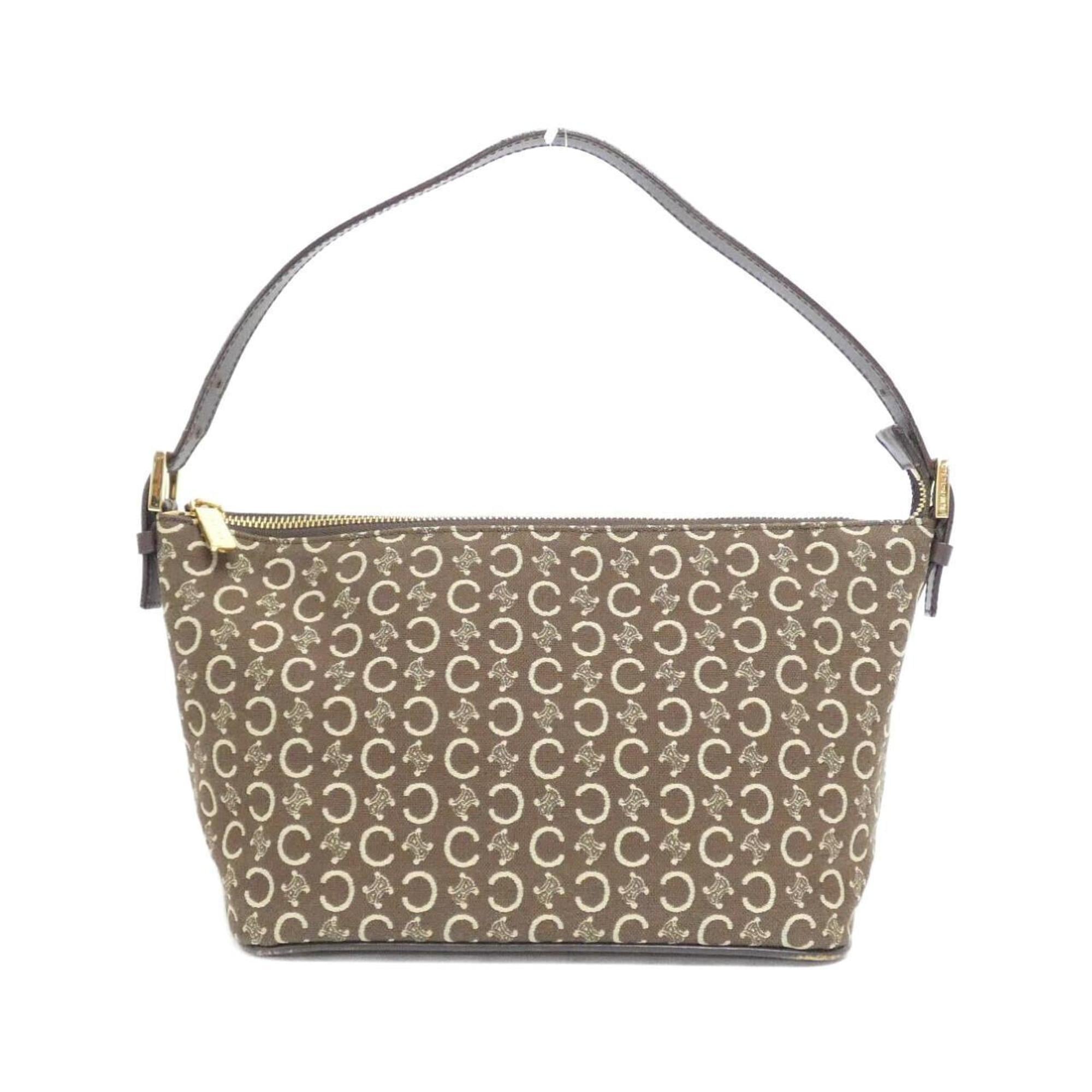 Celine Brown Canvas Shoulder Bag