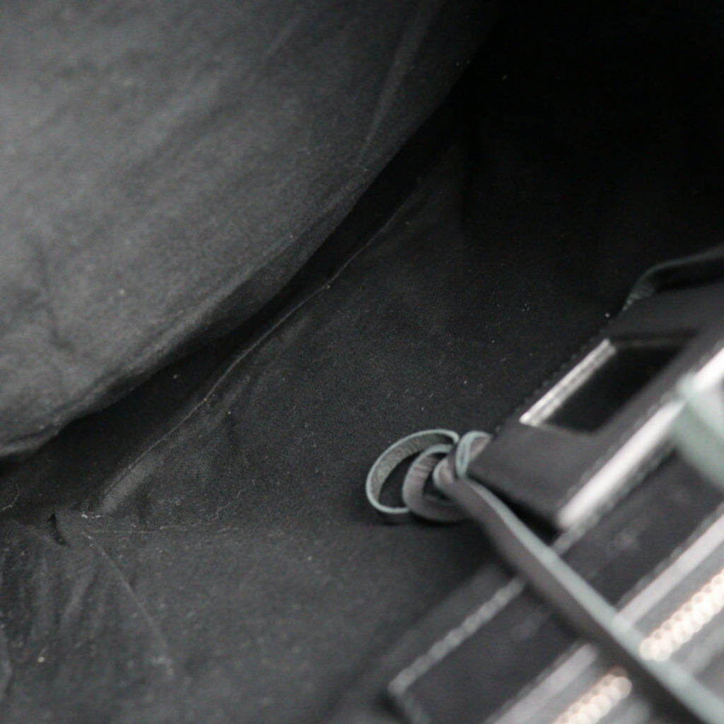 Balenciaga Black Green Nylon Canvas Leather Backpack