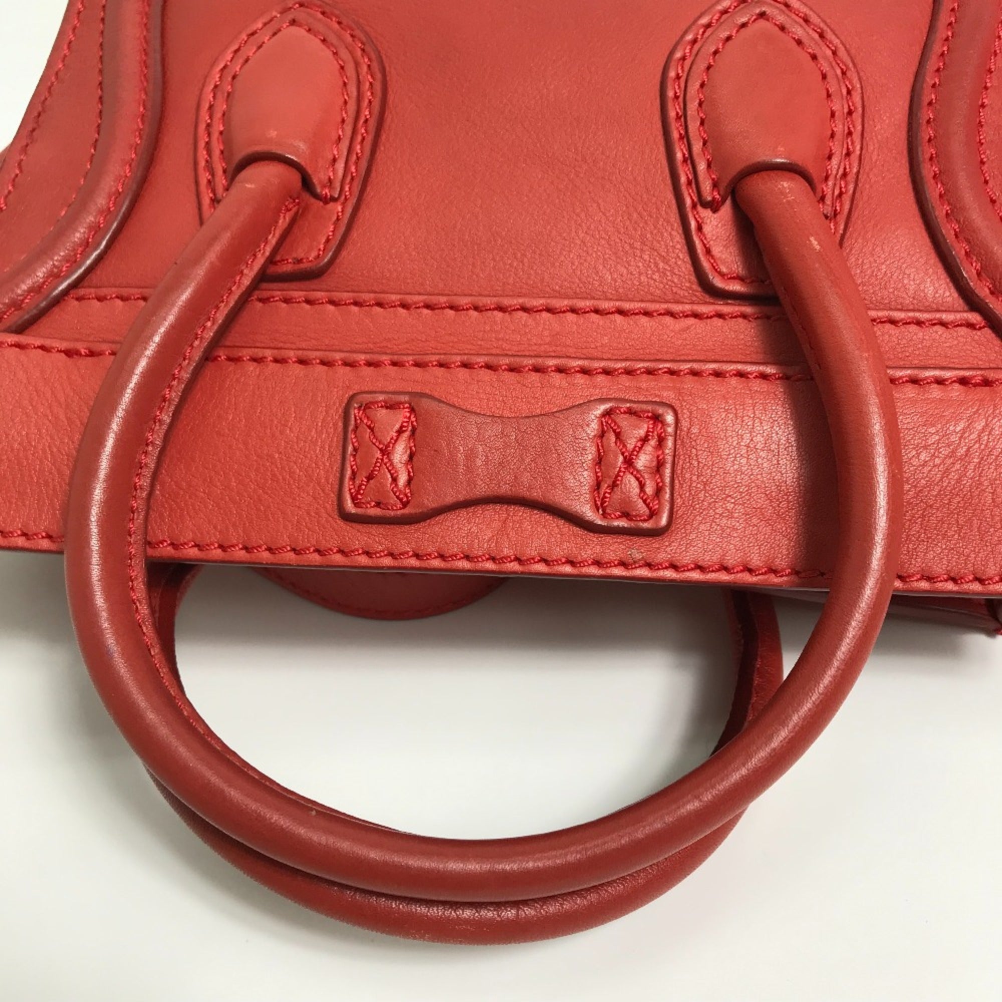 Celine Red Leather Handbag