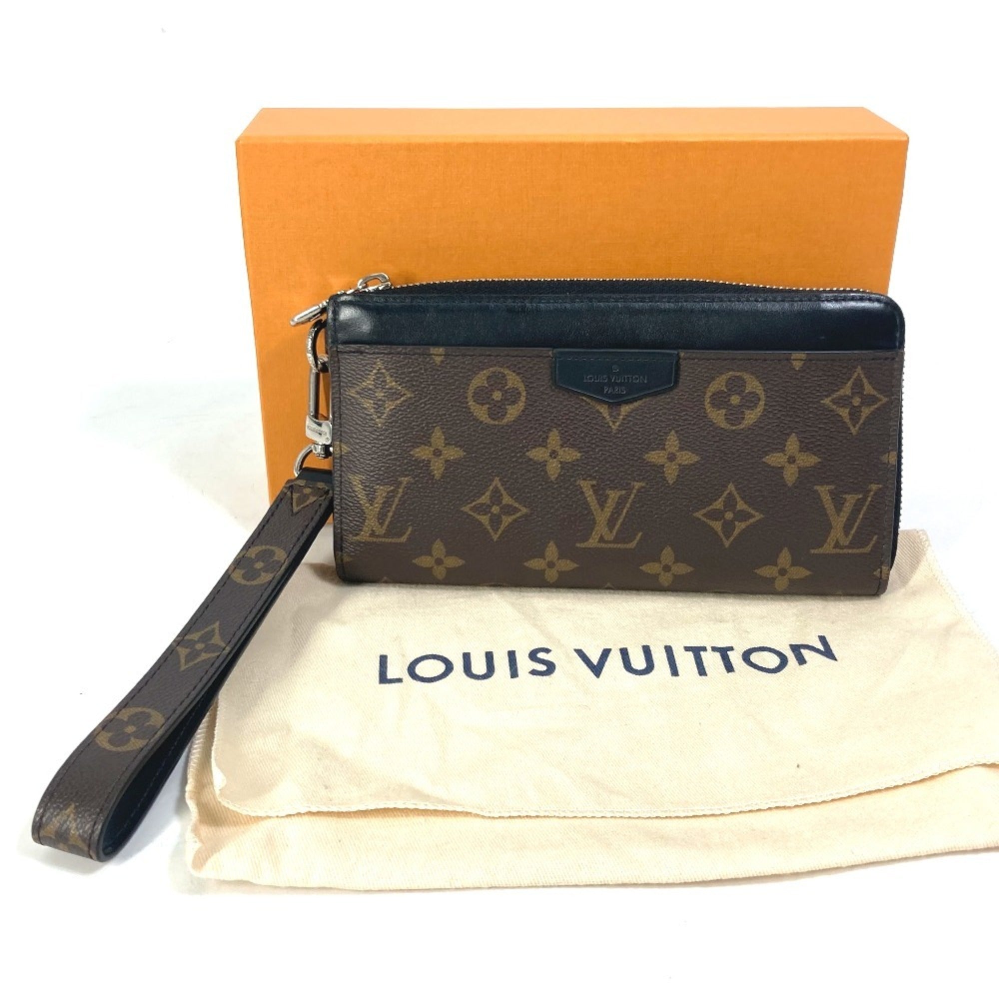 Louis Vuitton Monogram Macassar Black Brown Monogram Long Wallet