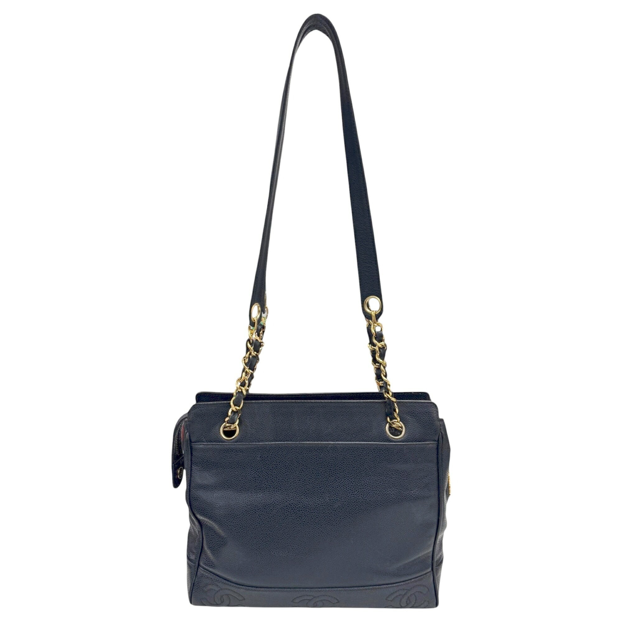 Chanel Navy Grained Calfskin Tote Bag