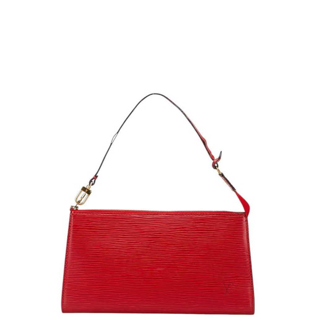Louis Vuitton Castilian Red Leather Handbag Pochette Pouch