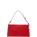 Louis Vuitton Castilian Red Leather Handbag Pochette Pouch