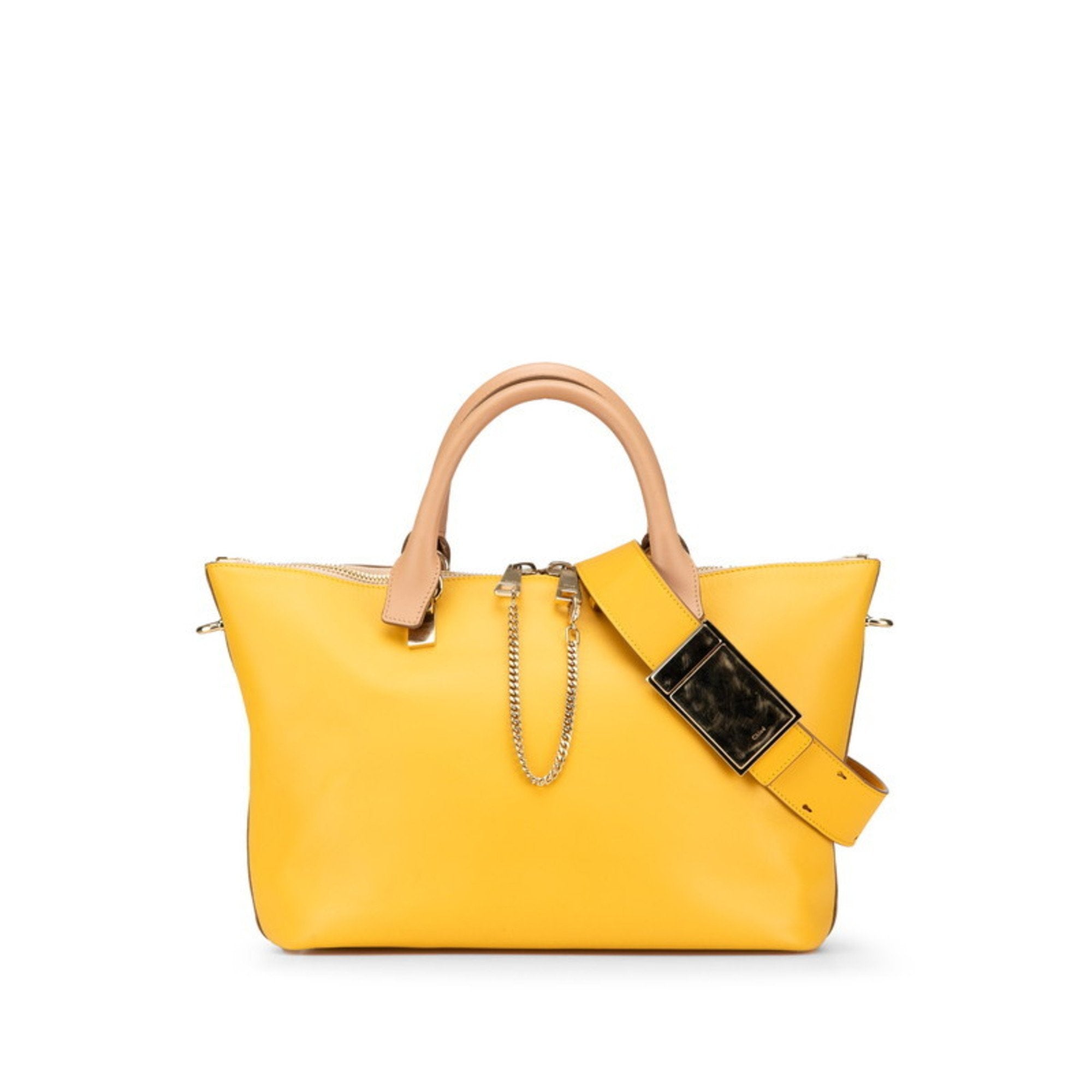Chloé Beige Yellow Leather Handbag Shoulder Bag (Pre-Owned)