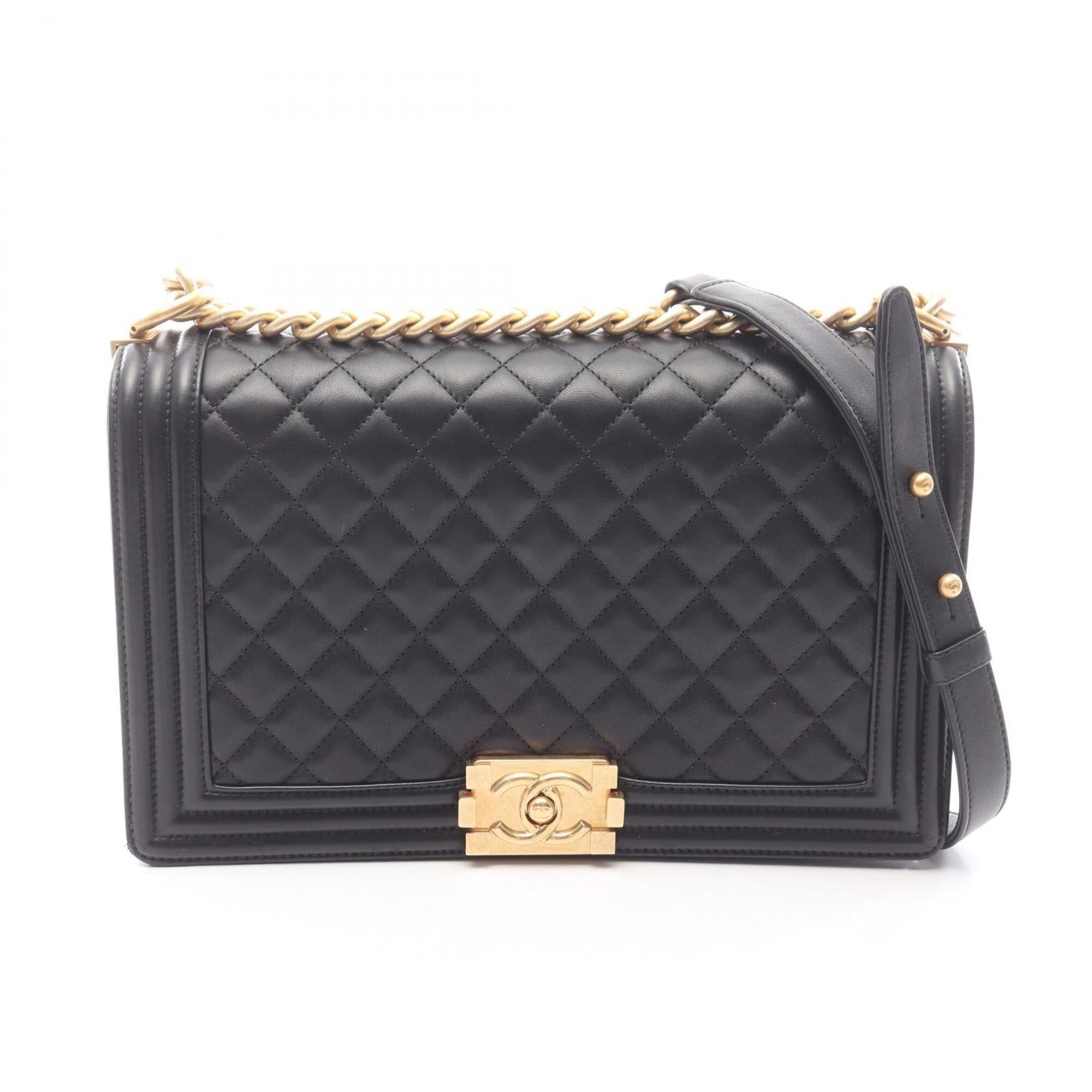 Chanel Black Leather Handbag Shoulder Bag