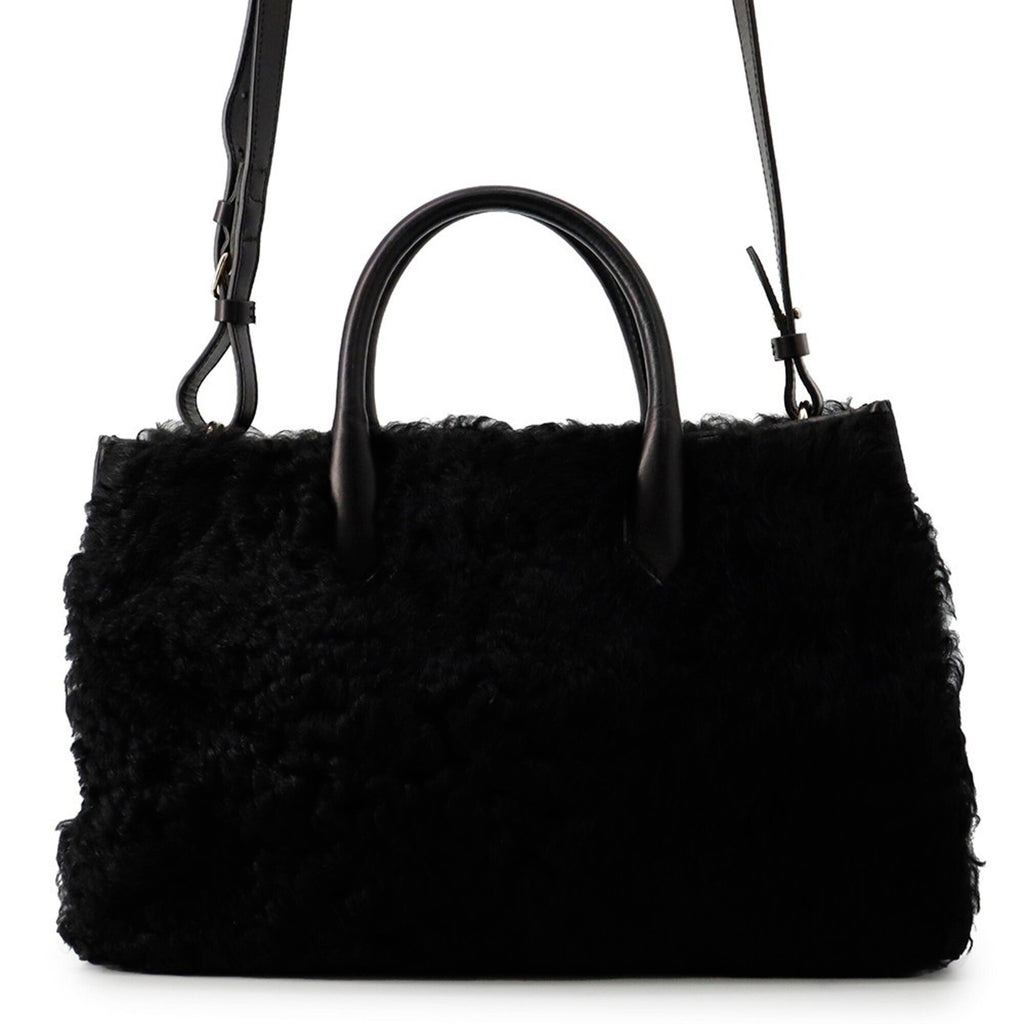Balenciaga Black Fur Handbag Shoulder