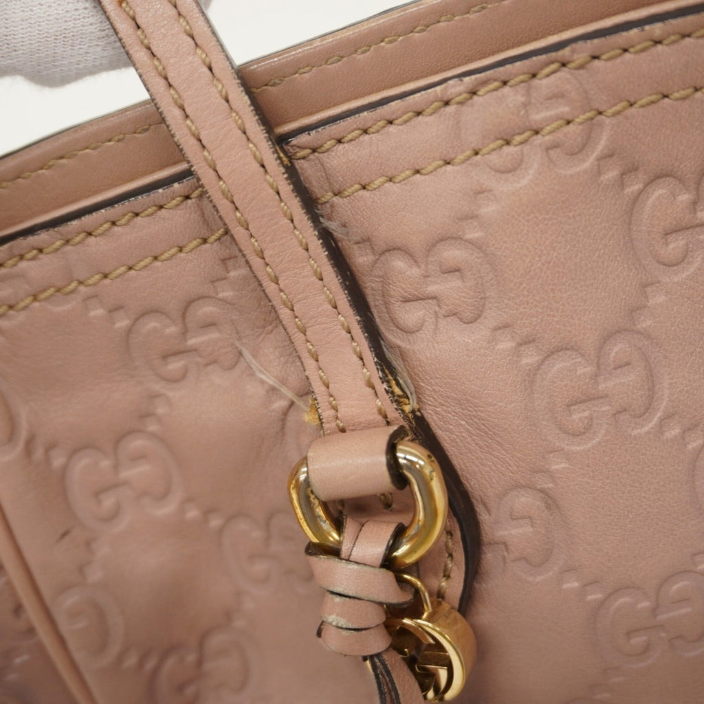 Gucci Pink Leather Tote Bag (Pre-Owned)