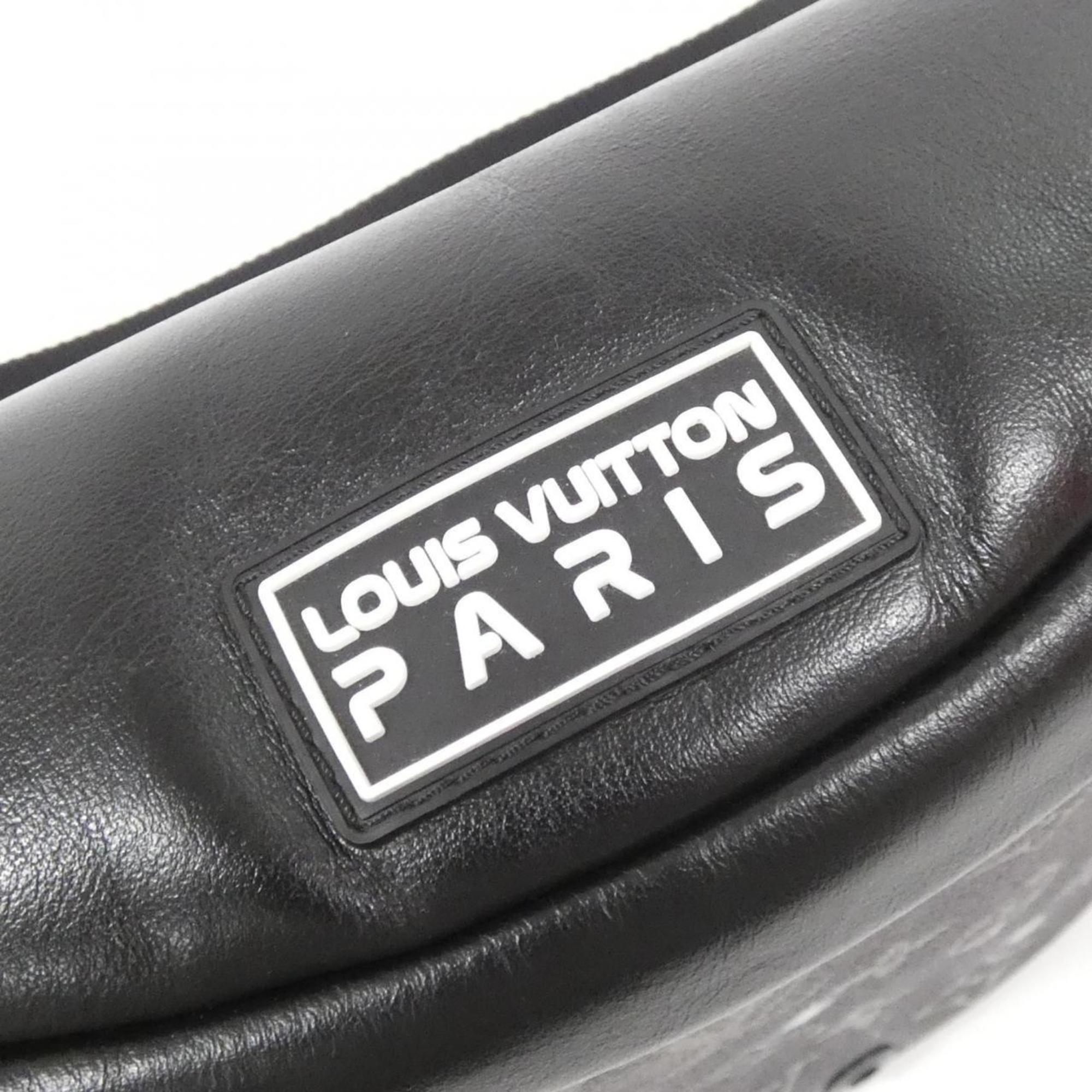 Louis Vuitton Black Silver Coated Canvas Shoulder Bag