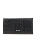 Saint Laurent Black Leather Long Wallet (Bi-Fold) (Pre-Owned)