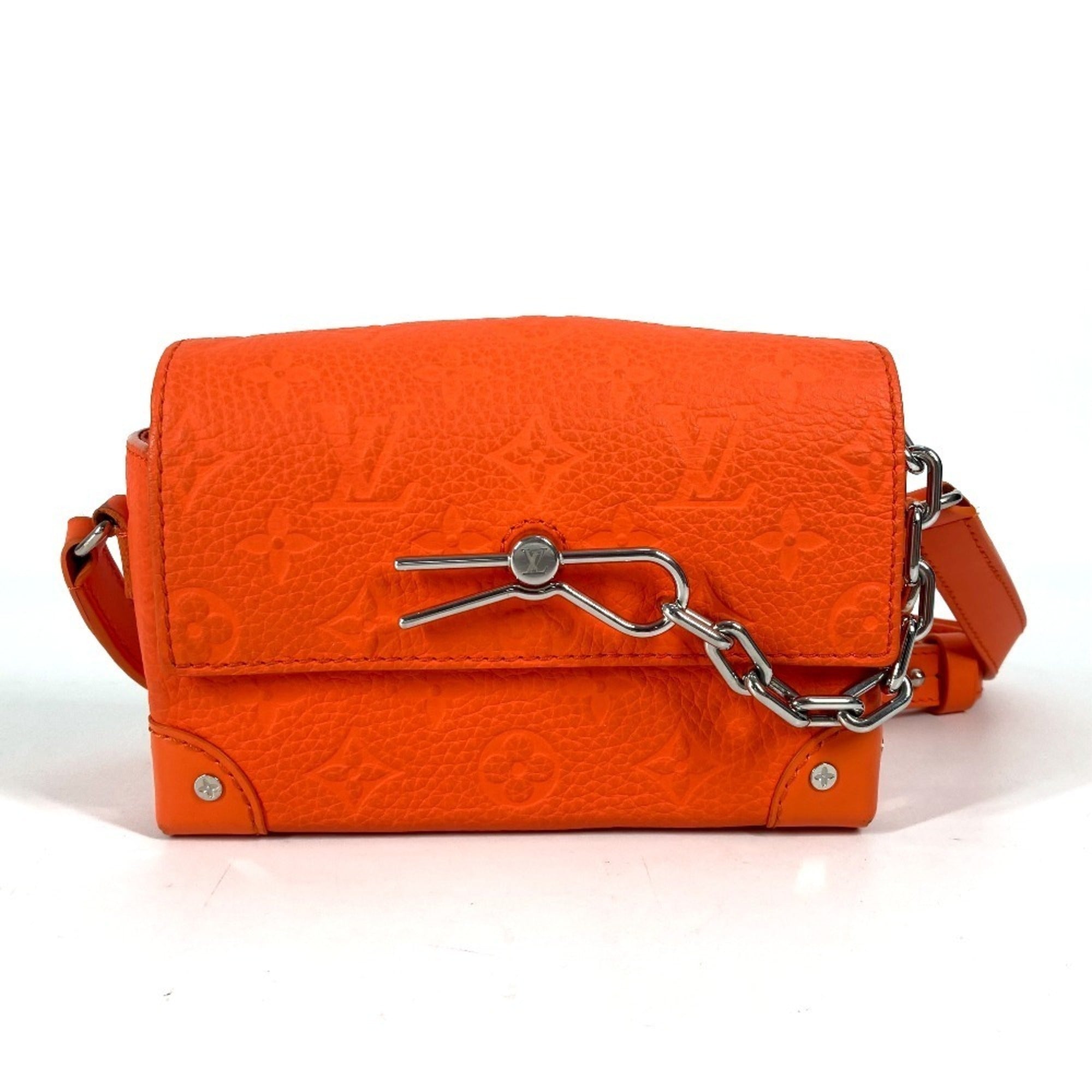 Louis Vuitton Orange Leather Pochette Shoulder Bag