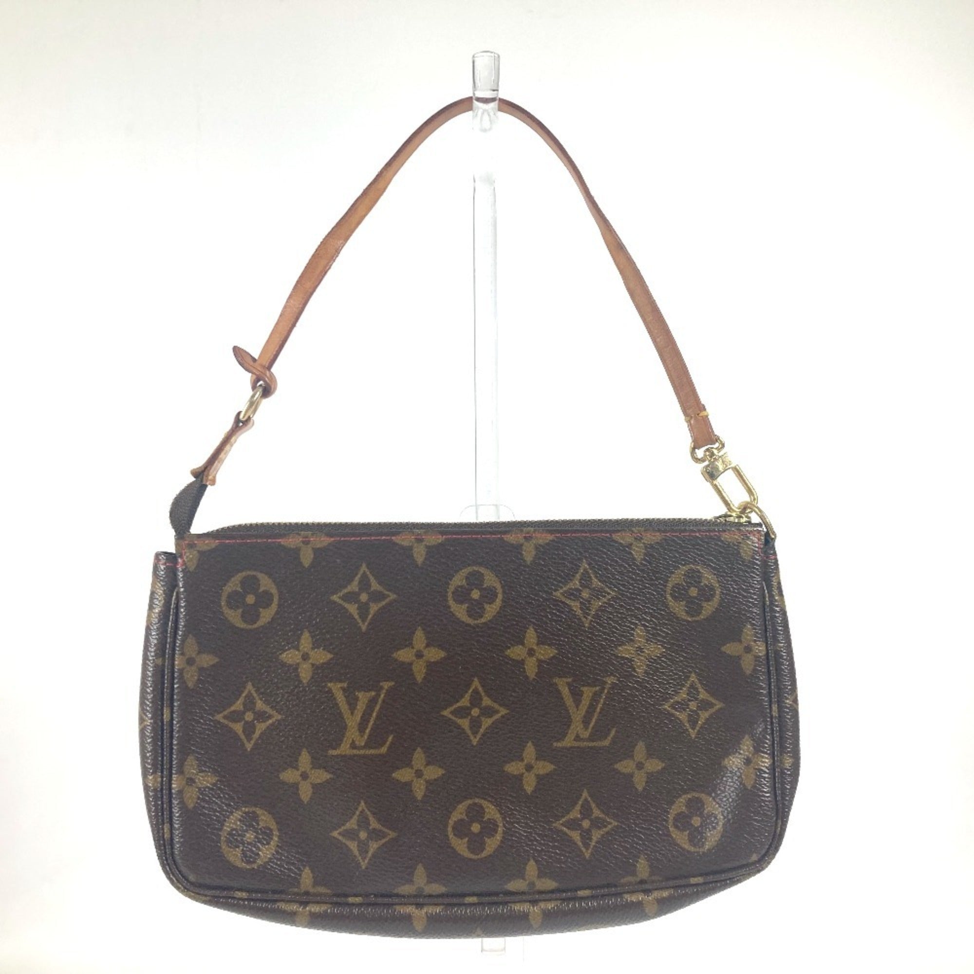 Louis Vuitton Monogram Brown Monogram Cherry Red Color Pochette Pouch