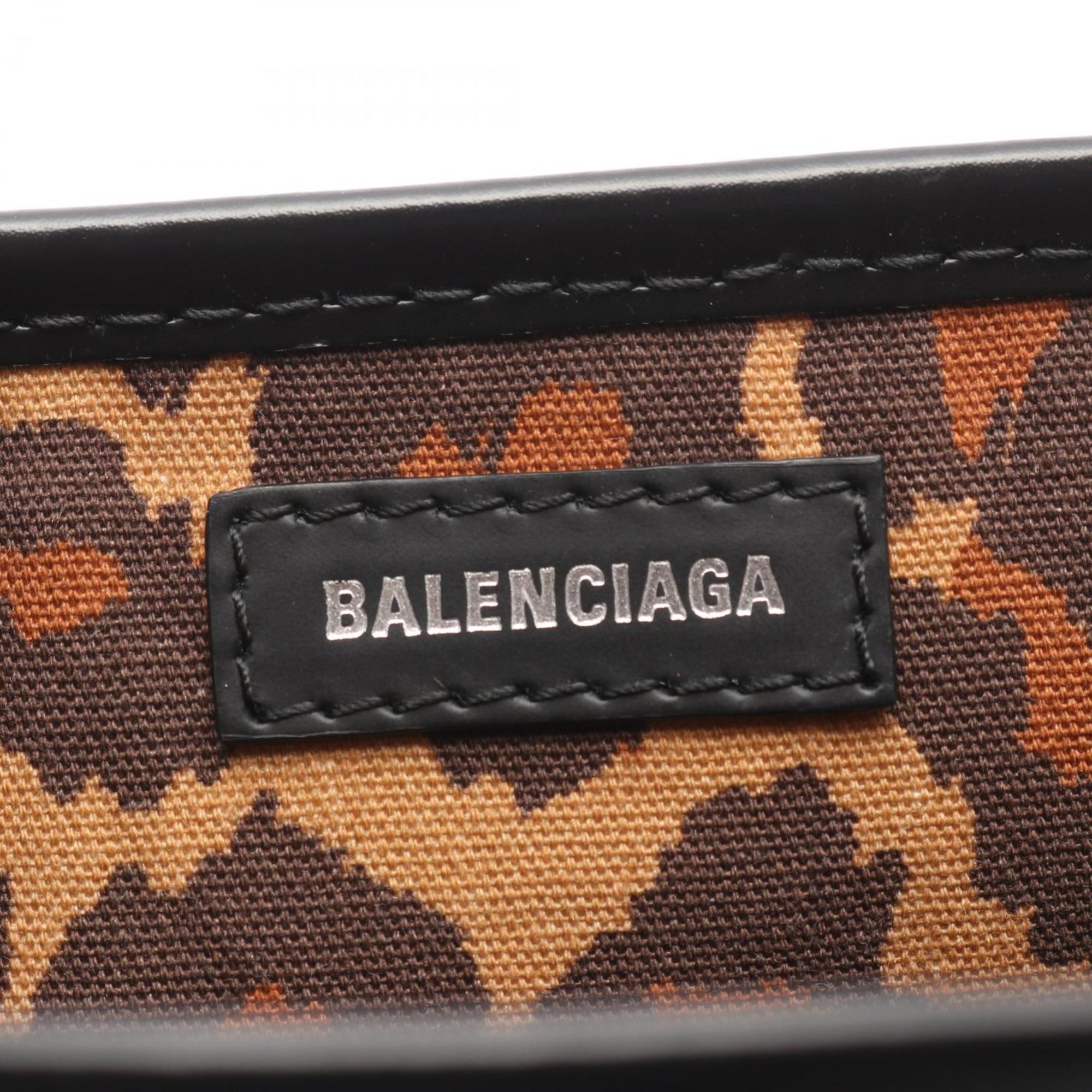 Balenciaga Black Canvas Leather Handbag Tote