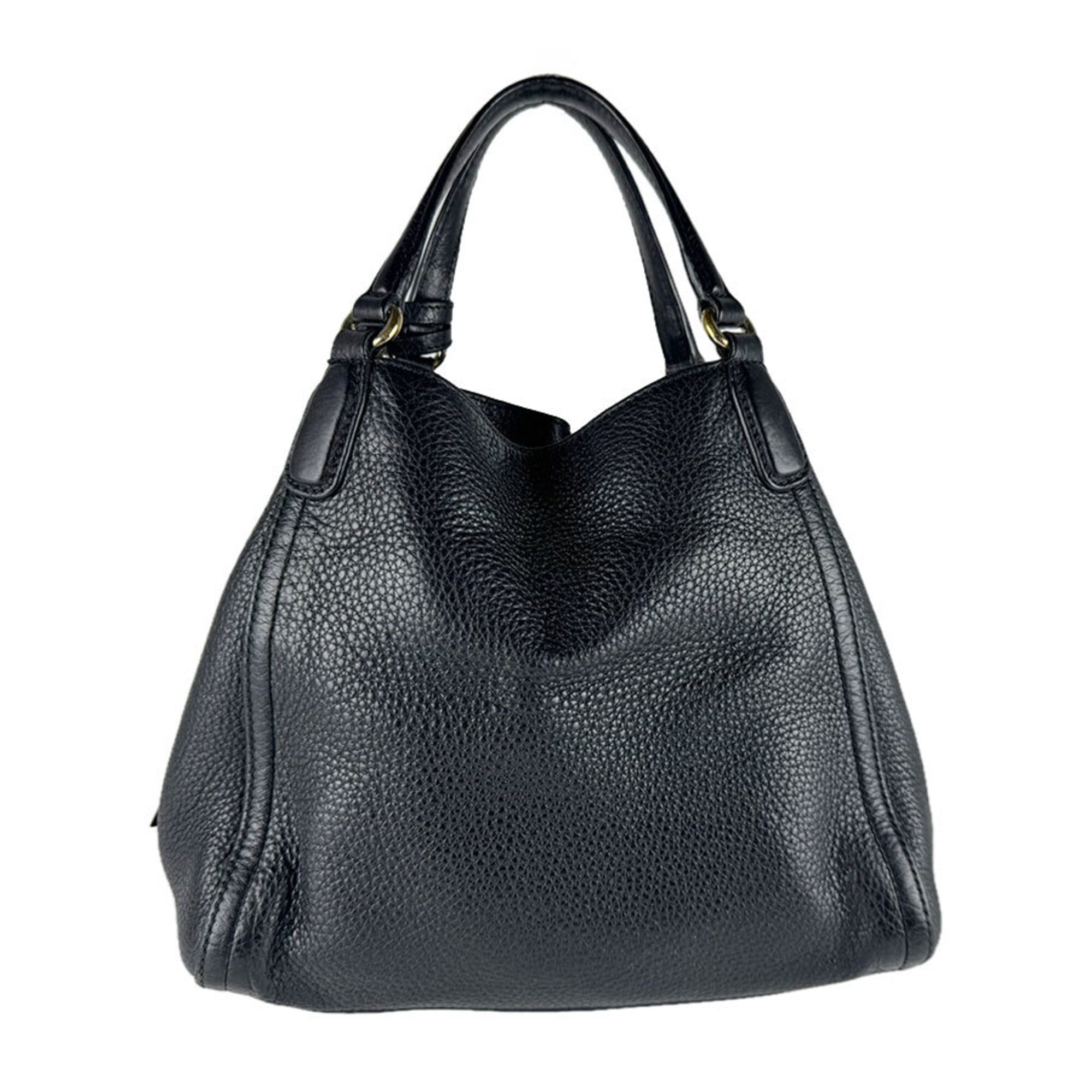 Gucci Black Leather Handbag Shoulder Bag (Pre-Owned)