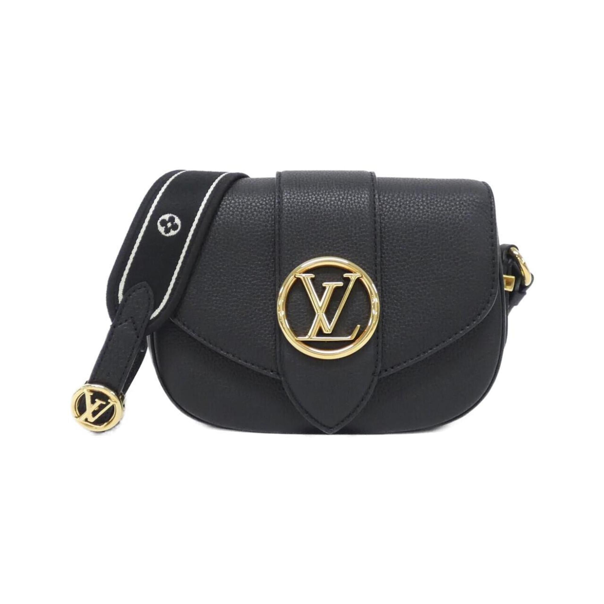 Louis Vuitton Black Leather Shoulder Bag