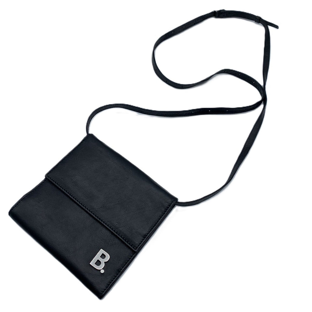 Balenciaga Black Leather Chain/Shoulder Wallet