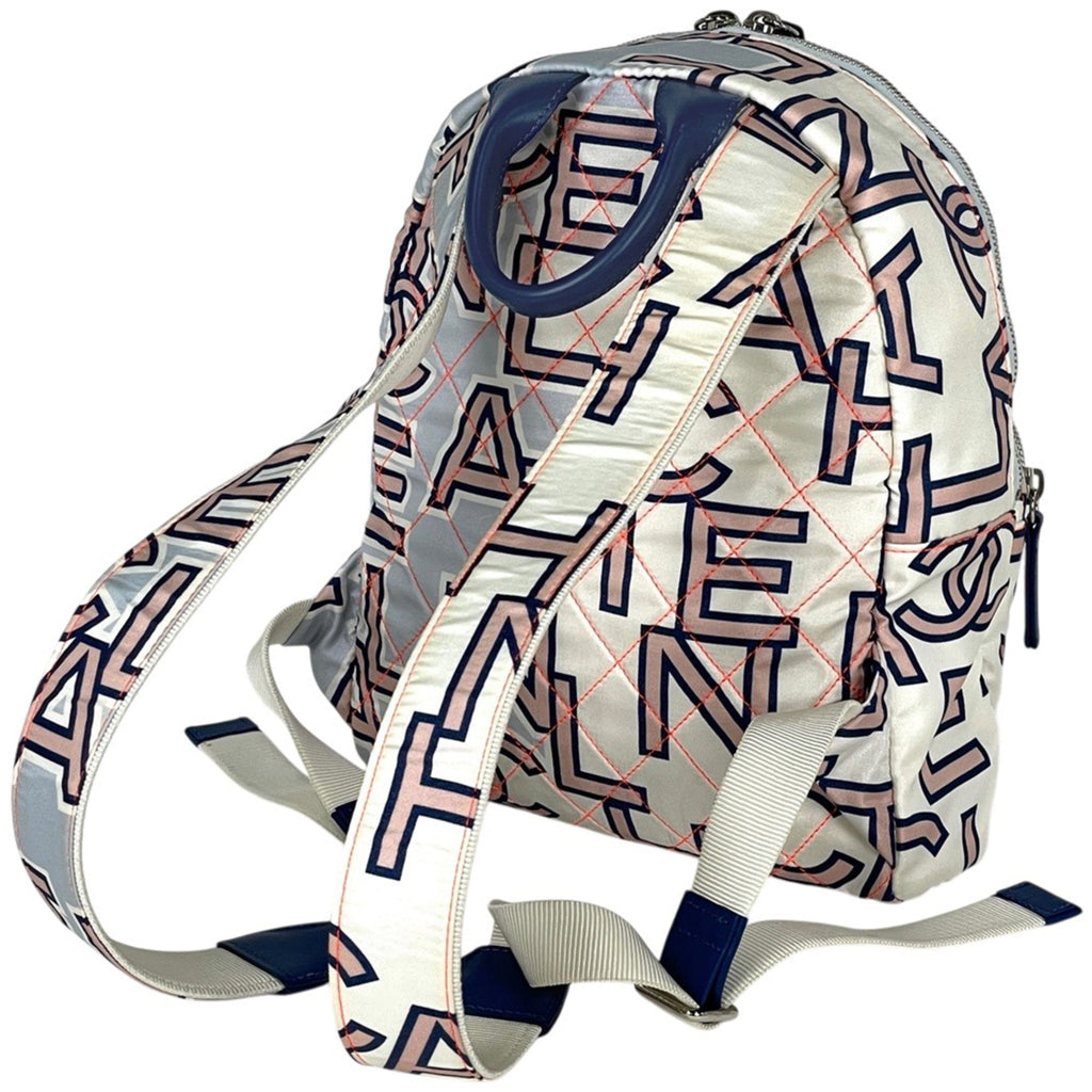 Chanel Matelasse Blue Nylon Leather Backpack