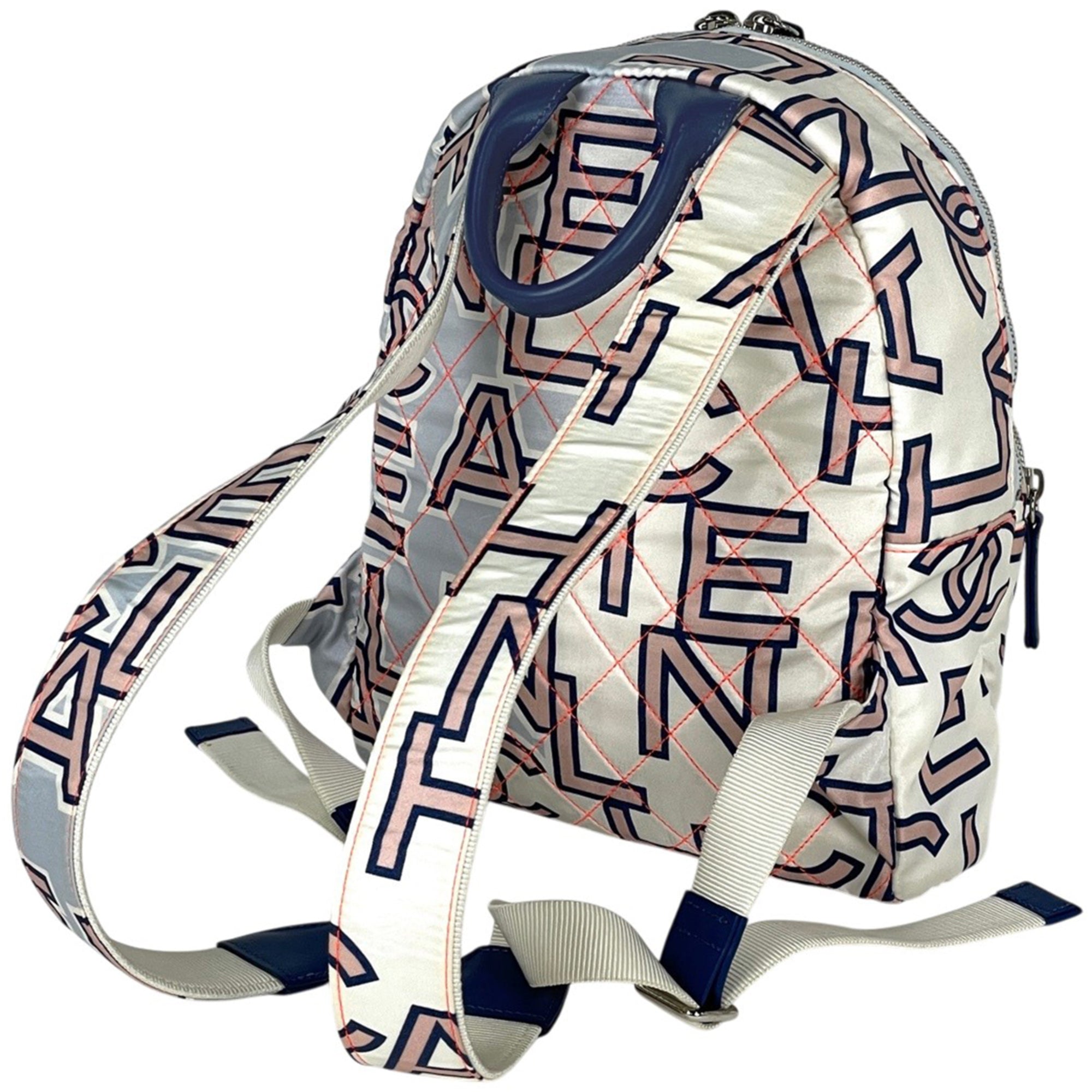 Chanel Matelasse Blue Nylon Leather Backpack