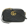 Gucci Gg Marmont Black Leather Shoulder Bag (Pre-Owned)