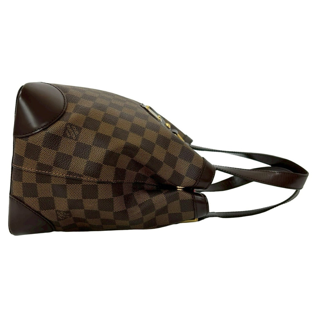 Louis Vuitton Brown Leather Pvc Handbag Tote Bag