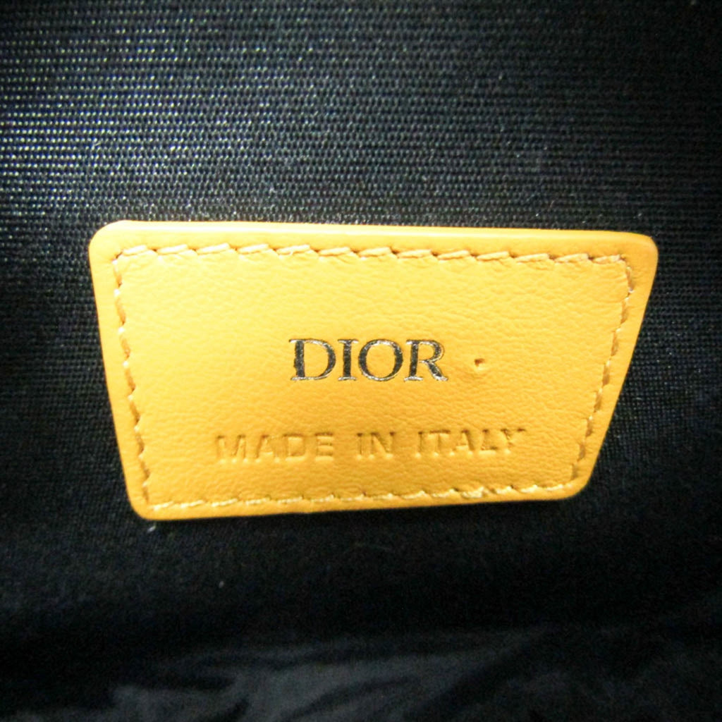 Christian Dior Yellow Leather Jacquard Pouch Shoulder Bag (Pre-Owned)