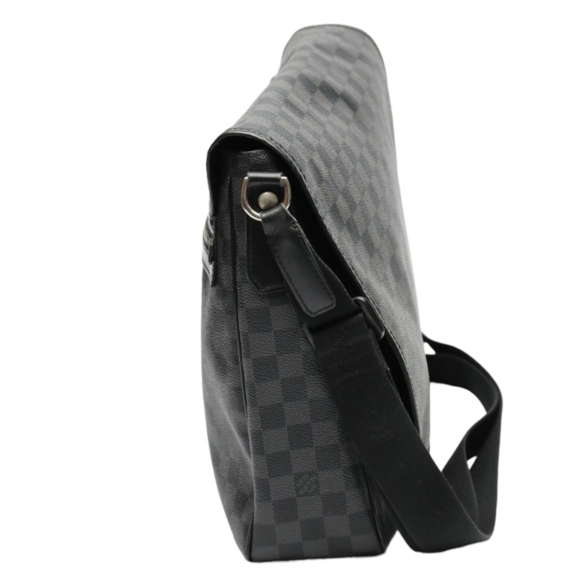 Louis Vuitton Damier Graphite Black Leather Shoulder Bag