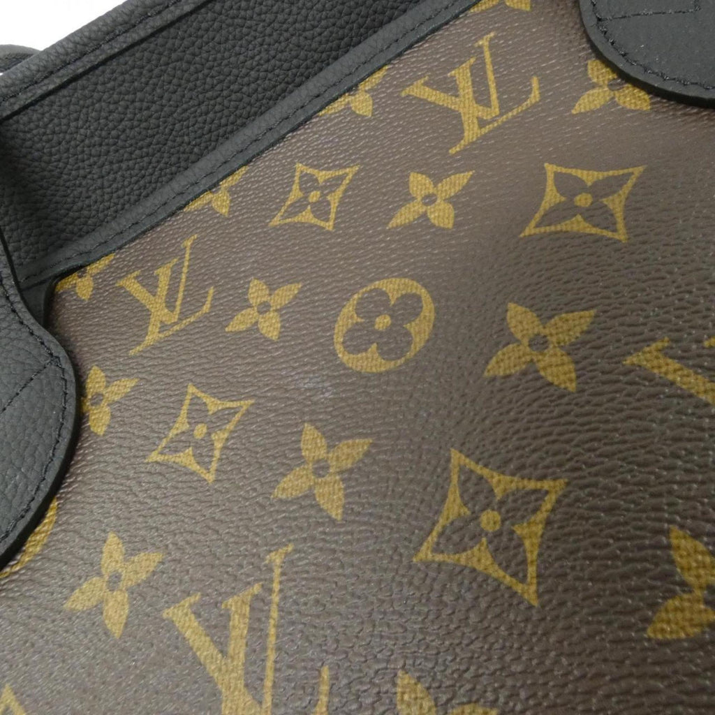 Louis Vuitton Monogram Black Marron Coated Canvas Leather Handbag