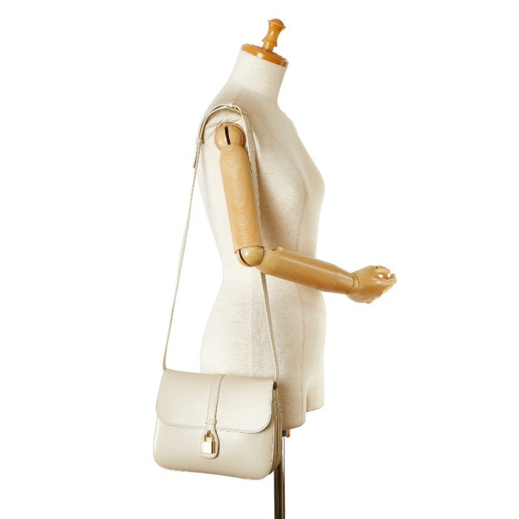 Celine White Leather Shoulder Bag