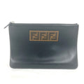 Fendi Black Brown Leather Clutch Bag
