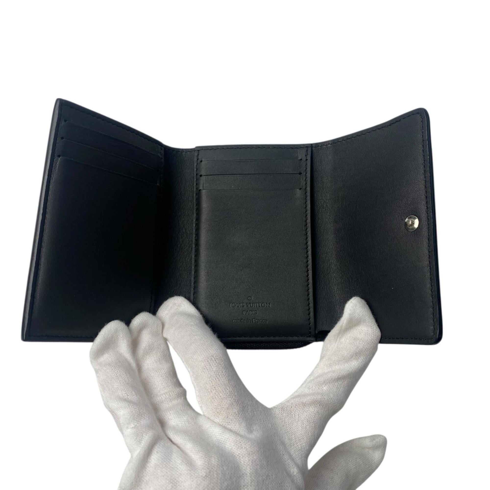 Louis Vuitton Black Noir Leather Wallet (Tri-Fold)