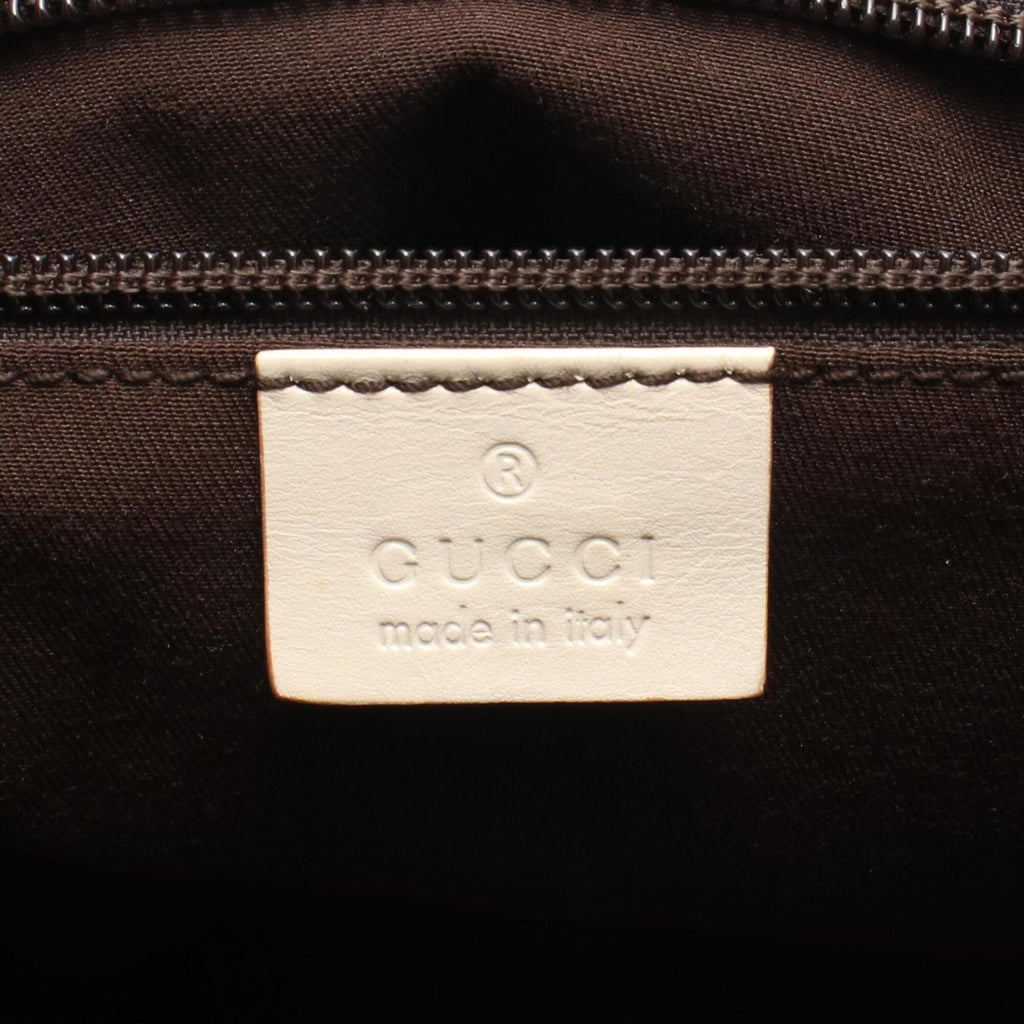 Gucci Gg Imprimé Beige Brown Ivory Gg Canvas Leather Handbag Shoulder Bag (Pre-Owned)
