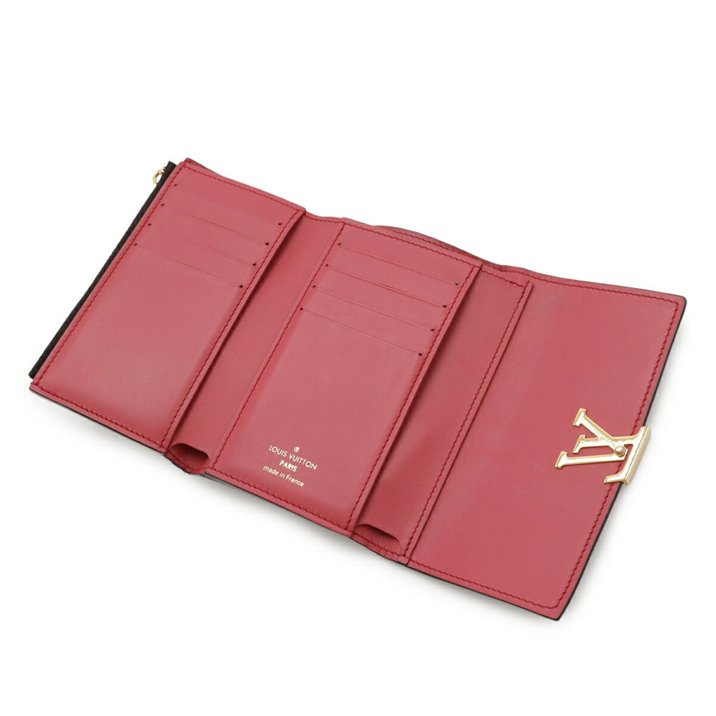 Louis Vuitton Hot Pink Noir Leather Wallet (Tri-Fold)