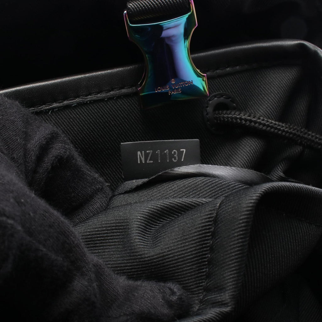 Louis Vuitton Black Coated Canvas Leather Backpack