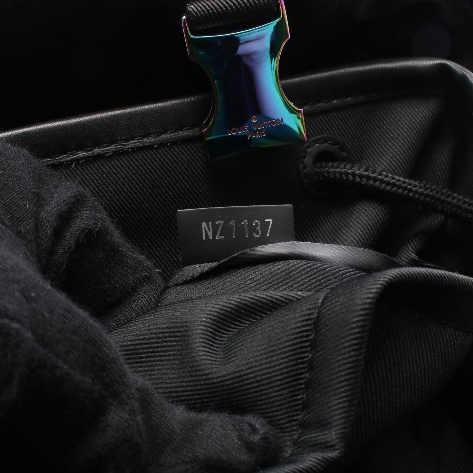 Louis Vuitton Black Coated Canvas Leather Backpack