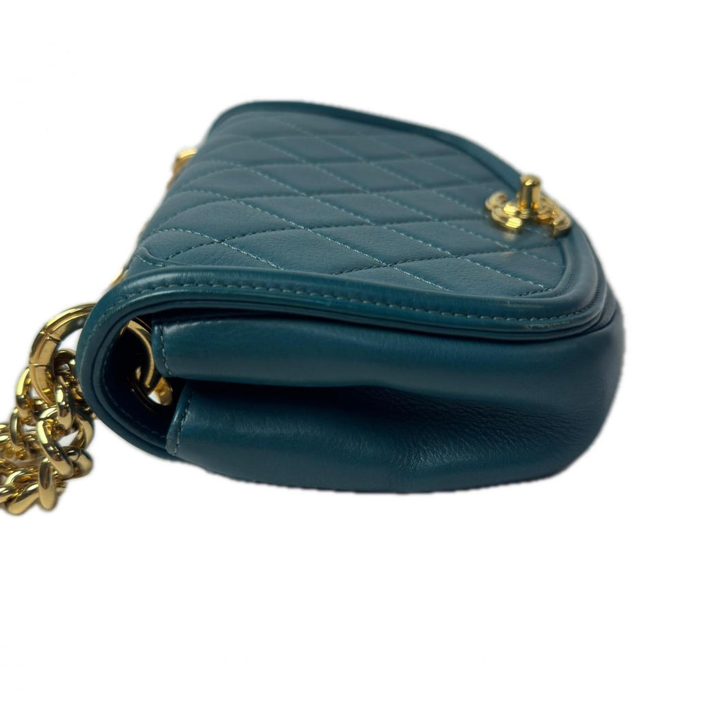 Chanel Green Leather Shoulder Bag