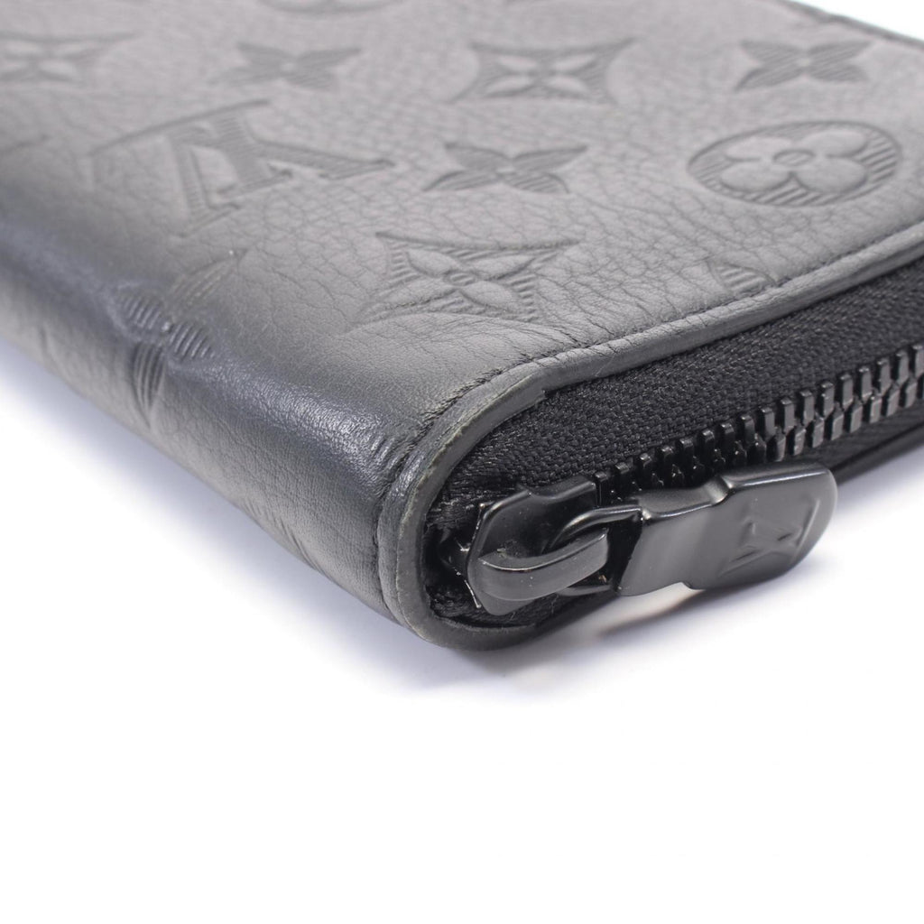 Louis Vuitton Black Monogram Shadow Leather Long Wallet