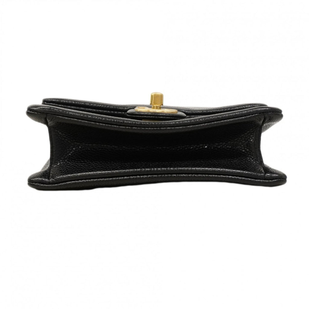 Chanel Black Grained Calfskin Shoulder Bag