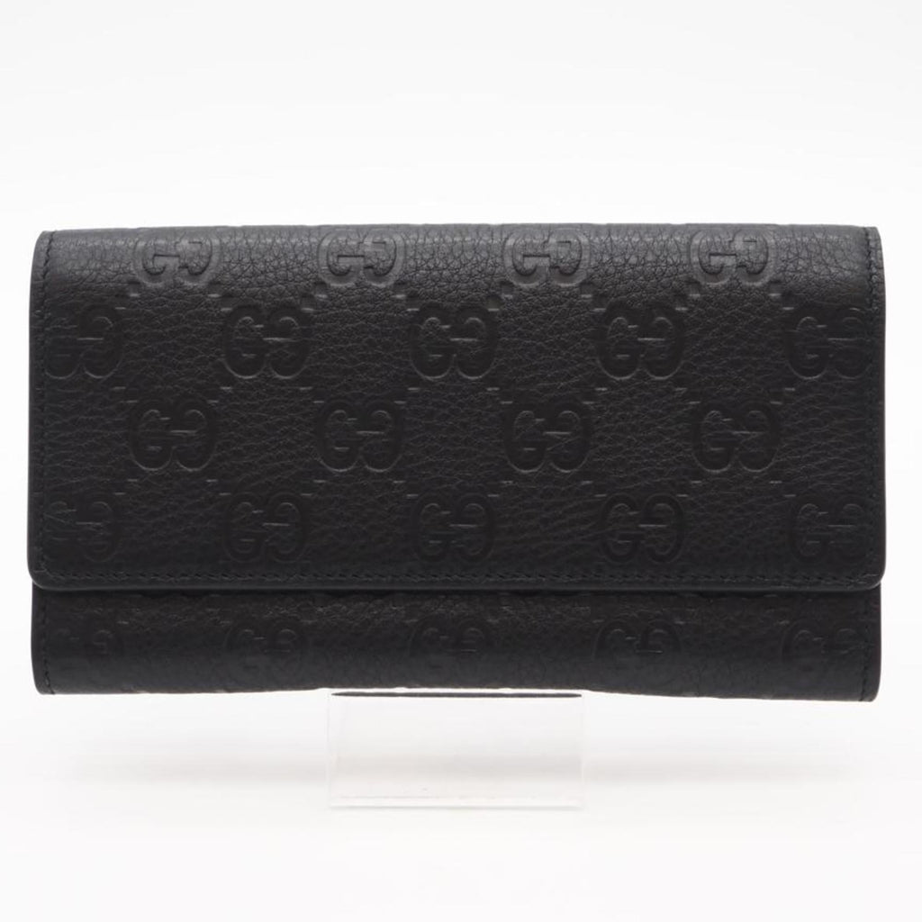 Gucci Black Leather Long Wallet (Bi-Fold) (Pre-Owned)