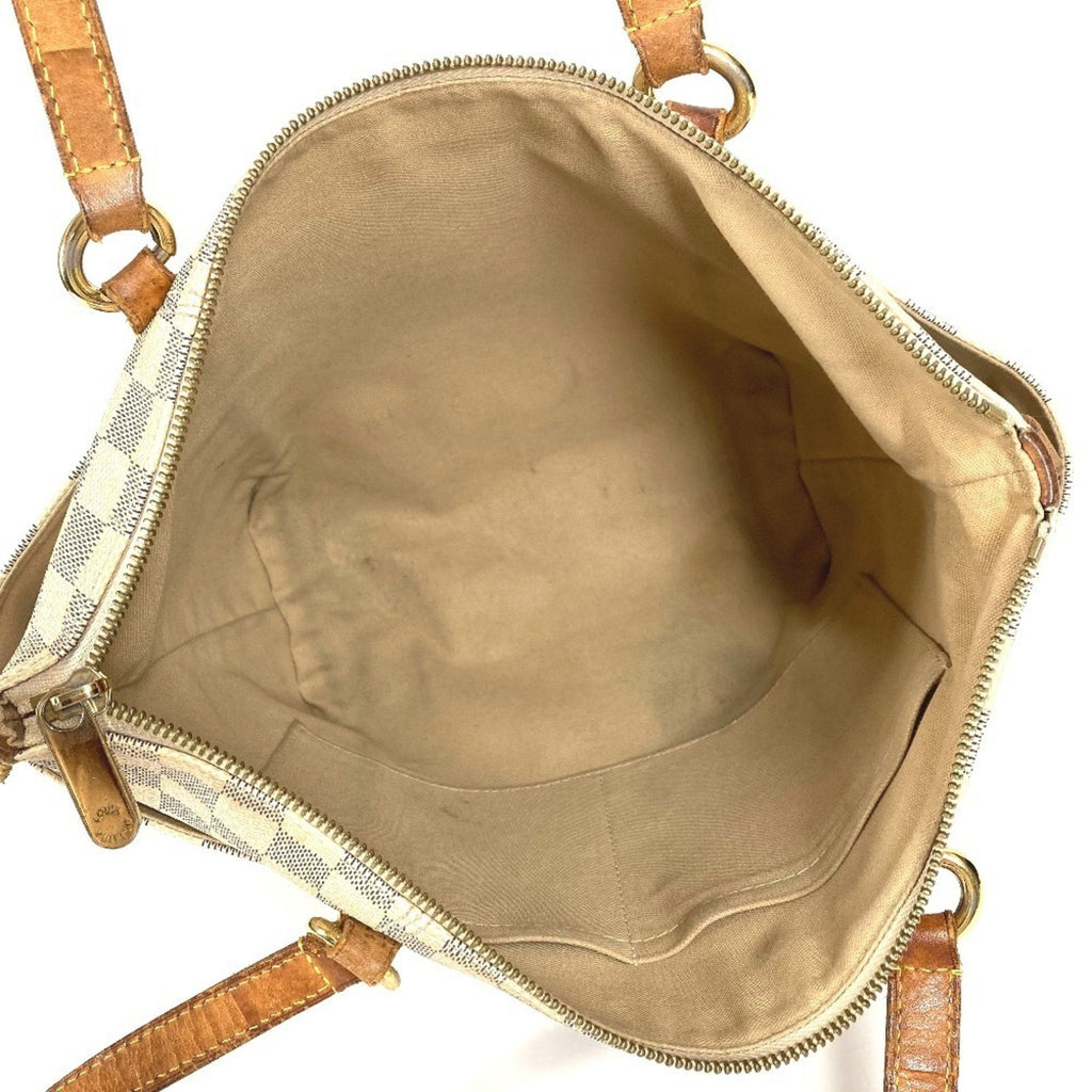 Louis Vuitton Galle White Yellow Damier Azur Shoulder Bag Tote Bag