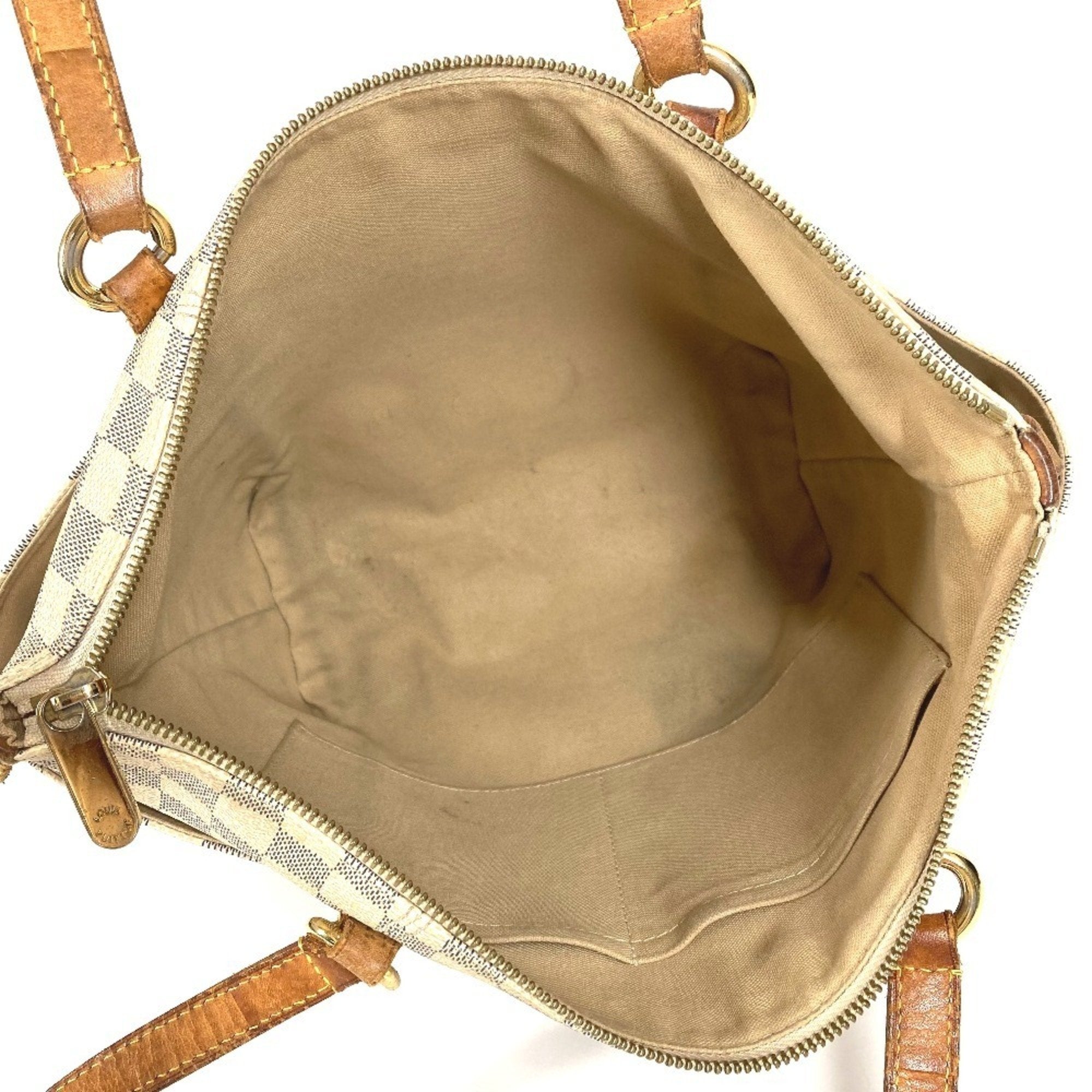 Louis Vuitton Galle White Yellow Damier Azur Shoulder Bag Tote Bag