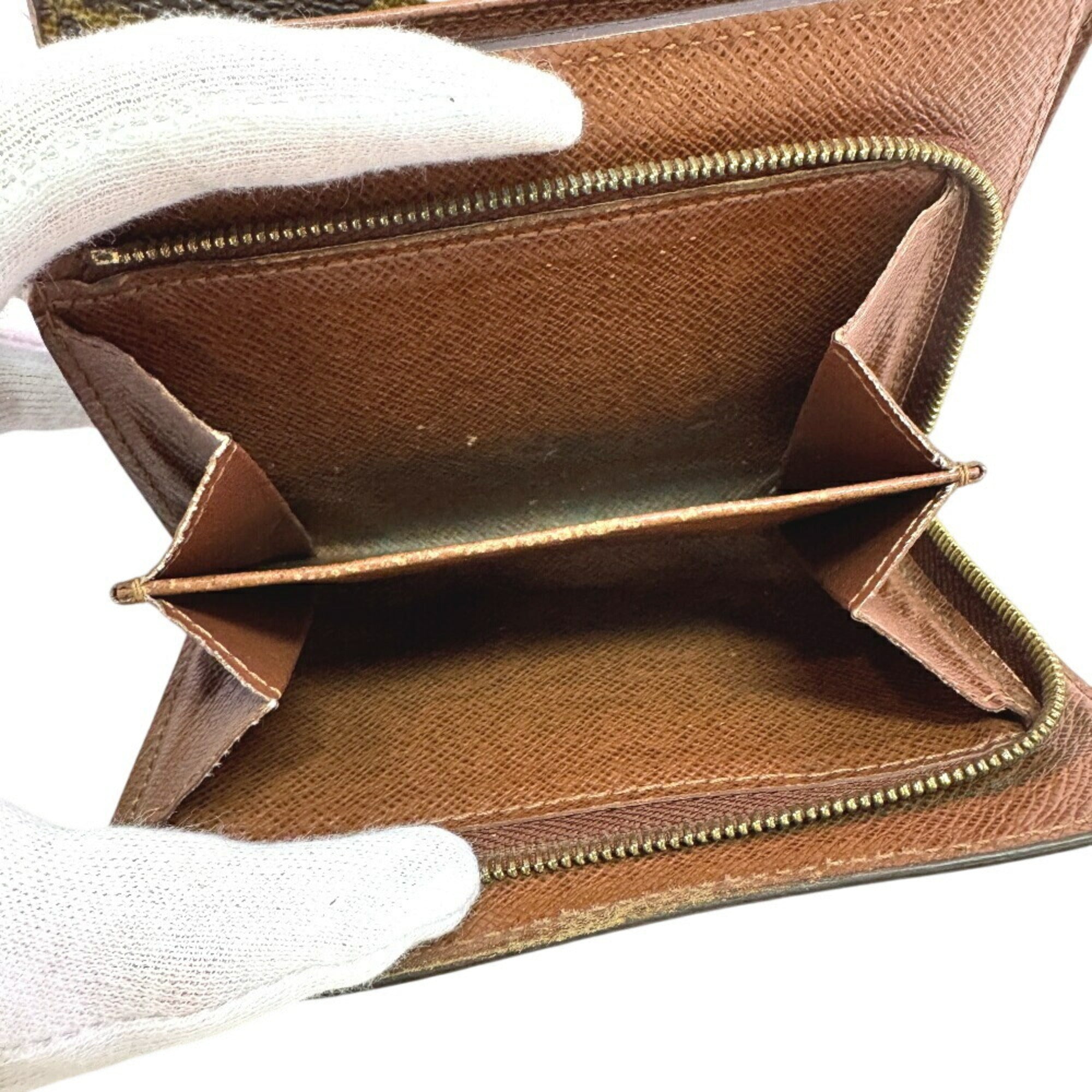 Louis Vuitton Brown Leather Wallet (Tri-Fold)