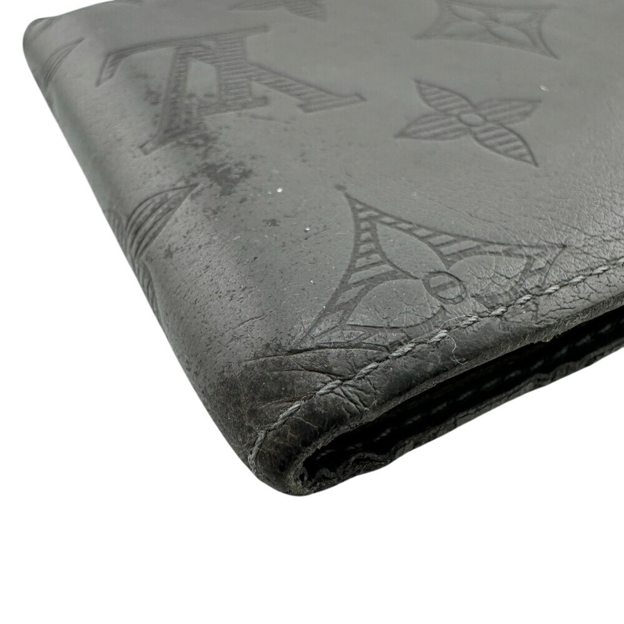Louis Vuitton Dark Gray Gray Leather Wallet