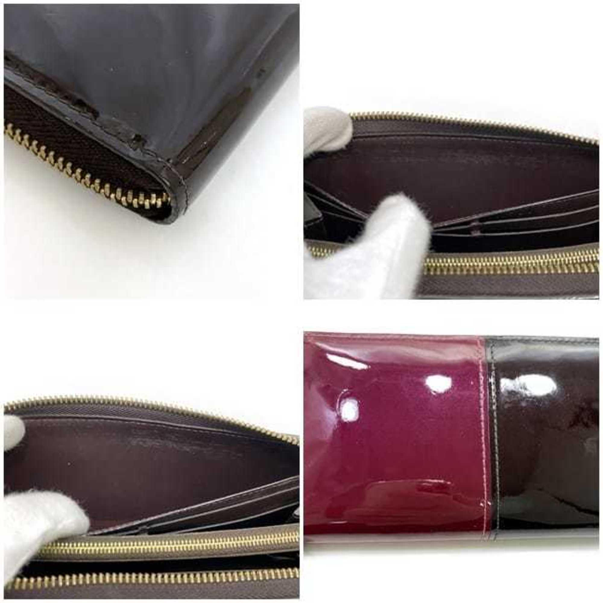 Louis Vuitton Amarante Bordeaux Brown Patent Leather Monogram Canvas Coin Purse/Coin Case